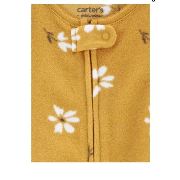 Carter's Child of Mine FLORAL Fleece Footed Sleep & Play Sleeper Baby Newborn - Picture 3 of 4